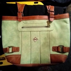 B.O.C. Till Green and Brown Purse